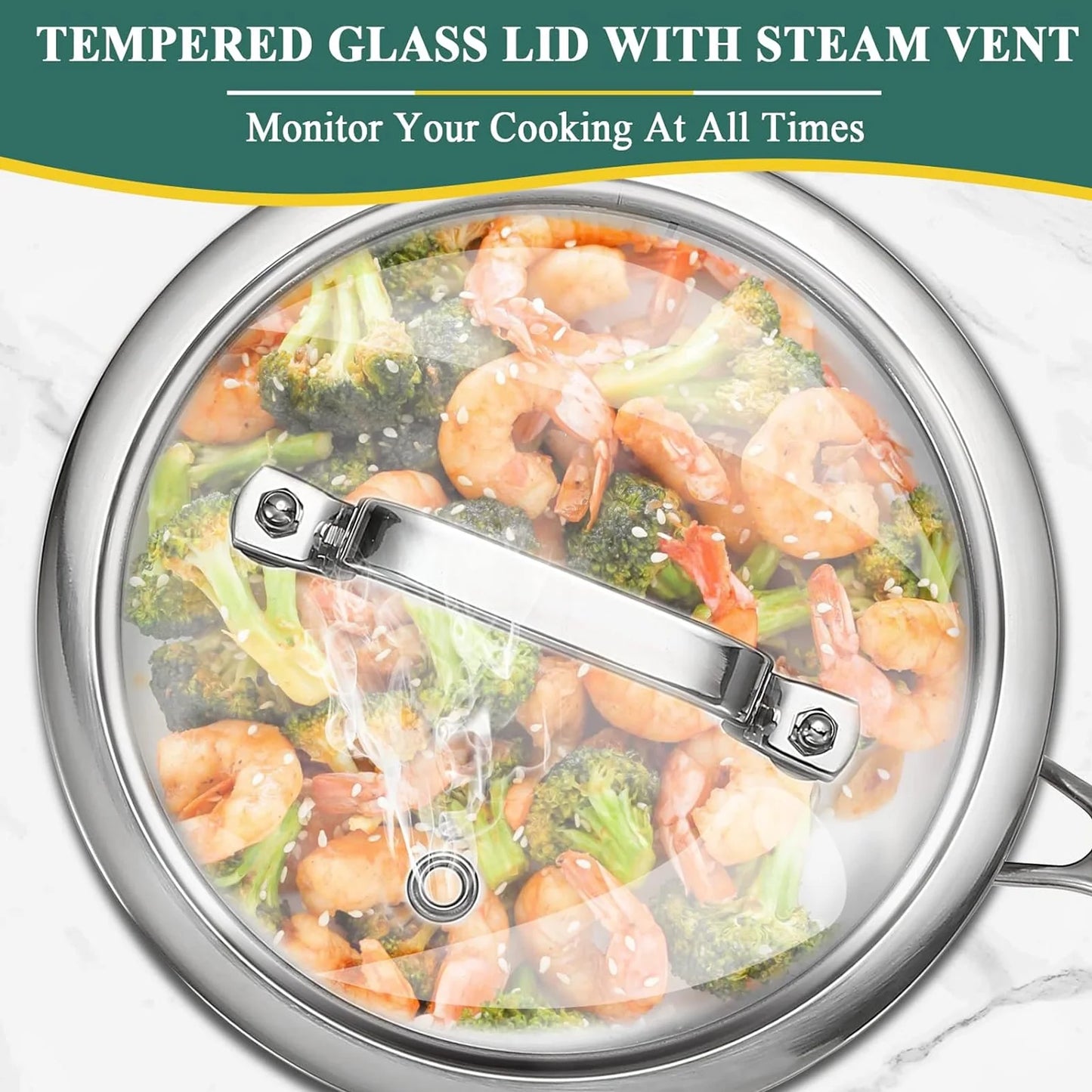 DELARLO Tri-Ply Stainless Steel 2QT induction Cooking Small Saucepan With Lid,Heavy Bottom milk pan,Dishwasher Safe & Oven Safe